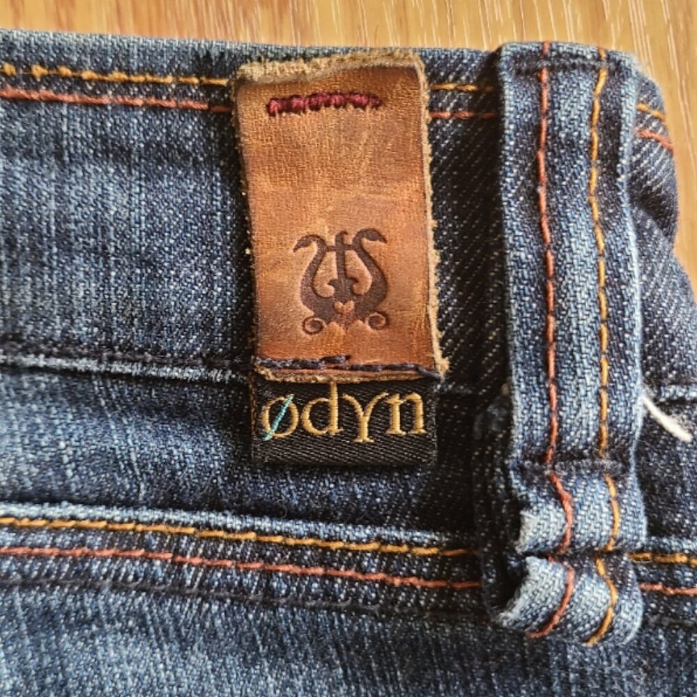 ODYN VINTAGE 90s/Y2K LOW-RISE BOOT CUT JEANS SCANDINAVIAN STRETCH DENIM sz 28 - Picture 6 of 9
